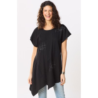 Sonali Cotton Jersey Asymmetrical Top - Black Sonali Cotton Jersey Asymmetrical Top - Black