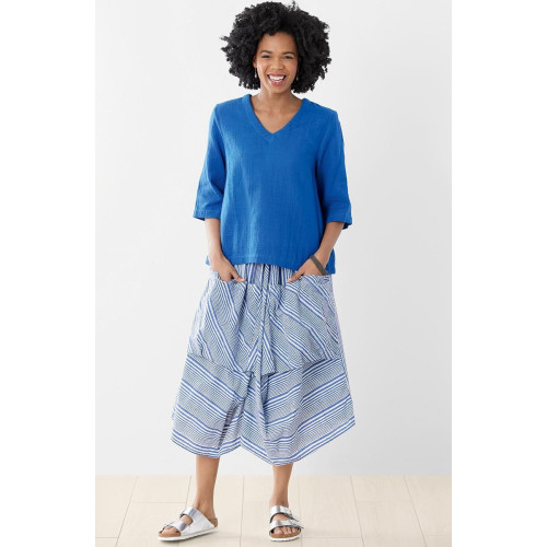 Deepali Organic Skirt - Sapphire/Cool white
